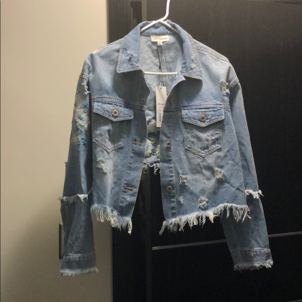 Dance & Marvel oversized cropped denim jacket